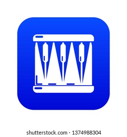 Bass drum icon blue vector isolated on white background