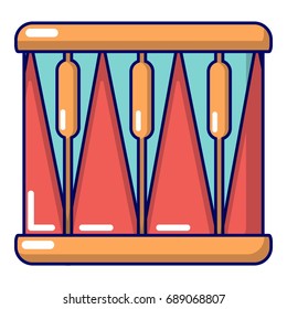 Bass drum icon. Cartoon illustration of bass drum vector icon for web design
