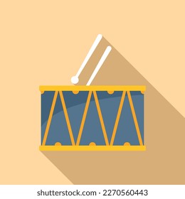 Bass drum icon flat vector. Music instrument. Acoustic snare