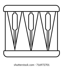 Bass drum icon. Outline illustration of bass drum vector icon for web design isolated on white background
