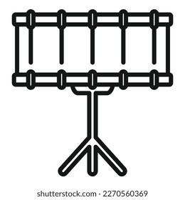 Bass drum icon outline vector. Music instrument. Acoustic snare