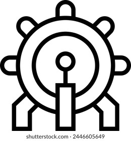 Bass-Drum-Symbol. Dünnes lineares Design isoliert auf weißem Hintergrund
