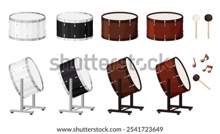 Bass drum illustration material set
