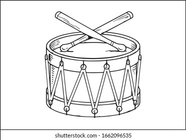 bass drum instrument. vector illustration isolated on white background