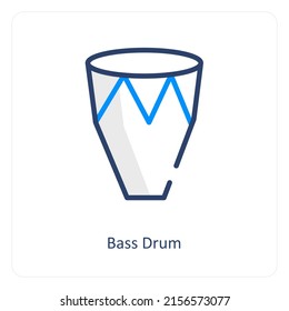 Bass Drum And Musical instrument Icon concept