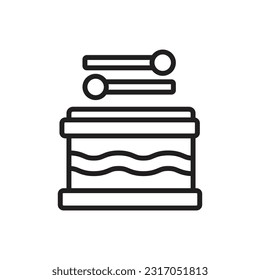 Bass Drum Outline  Icon Vector Illustration