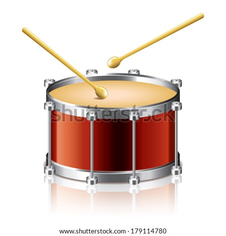 Bass drum vector isolated on white photo-realistic vector illustration