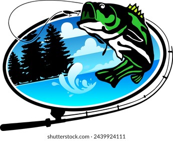 Bass Fish Catching Activity Logo