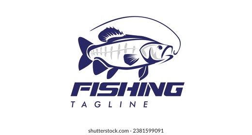 Bass Fish Fishing Angler Hobby Hunt Logo Design Vector Template for Brand Business Company