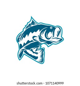 Bass Fish Logo Design Vector Illustration