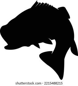 Bass Fish Logo, Unique and fresh bass fish jumping out of the water, great to use as your bass fishing activity. 