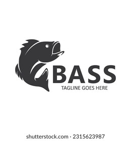 bass fish logo vector icon illustration design 