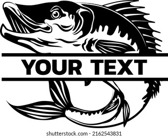 Bass Fish Monogram vector, Fishing Logo Svg, Fishing Sign, Fresh Salt Water, Sea svg