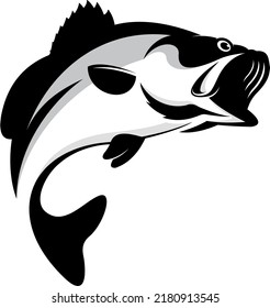 BASS FISH POP VECTOR FOR FISHING AND OUTDOOR LOGO COMPANY
