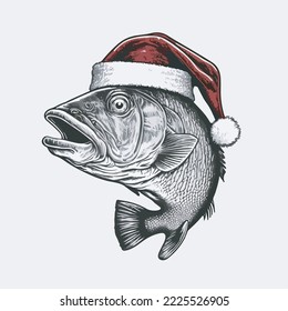 Bass Fish Santa Hat