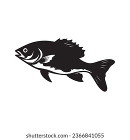 bass fish silhouette black