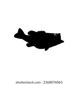 Bass Fish Silhouette, can use for Art Illustration, Logo Gram, Pictogram, Mascot, Website, or Graphic Design Element. Vector Illustration
