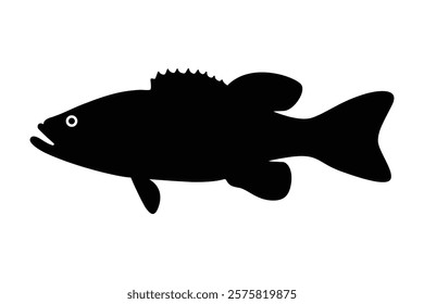 Bass fish silhouette vector design isolated on a white background