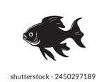 bass fish silhouette. fish vector illustration. jumping fish on white background.