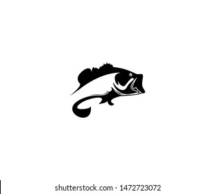 bass fish stylish abstract logo fishing