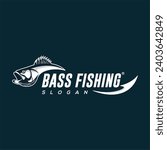 BASS FISH VECTOR FOR FISHING LOGO COMPANY