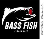 BASS FISH VECTOR FOR FISHING LOGO COMPAY