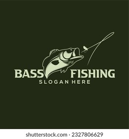 BASS FISH VECTOR FOR FISHING LOGO COMPANY
