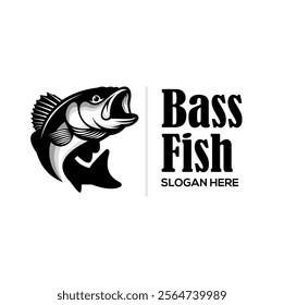 BASS FISH VECTOR FOR FISHING LOGO COMPANY