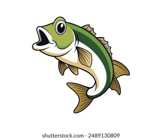 bass fish vector illustration design isolated white background