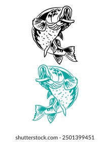 Bass fish vector illutration Arts