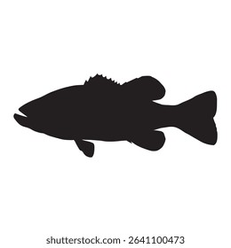 bass fish vector  silhouette illustrations