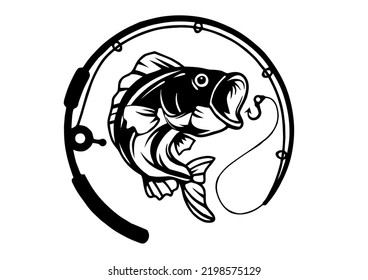 Bass Fishing, Fish Pole Icon