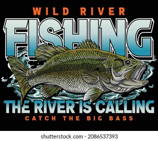 Bass Fishing Illustration Vector Fish Fishing Stock Vector (Royalty ...