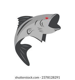 Bass fishing logo icon design vector flat modern isolated illustration