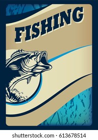 Bass Fishing Logo Isolated On White Vector Illustration. Visit Card For Outdoor Sport Club.