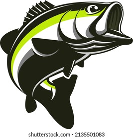 Bass fishing Logo Template, Unique and Fresh bass fish Vector. Great to use as your bass fishing activity. 