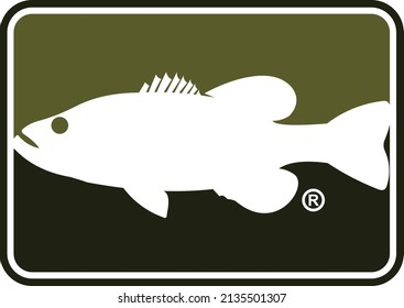 Plantilla de logotipo de pesca de bajo, vector de pescado de bajo único y fresco. Ideal para la pesca de bajada. 