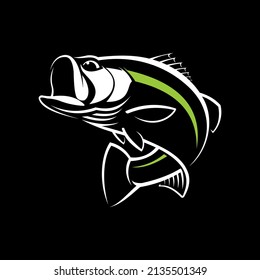 Bass fishing Logo Template, Unique and Fresh bass fish Vector. Great to use as your bass fishing activity. 