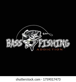 Bass Fishing Logo. Unique and Fresh Bass jumping out of the water. great for your bass fishing activity.