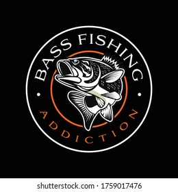 Bass Fishing Logo. Unique and Fresh Bass jumping out of the water. great for your bass fishing activity.