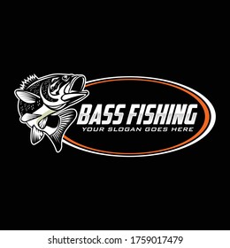 Bass Fishing Logo. Unique and Fresh Bass jumping out of the water. great for your bass fishing activity.