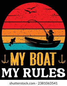 Bass fishing t shirt design template