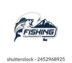 bass fishing tournament logo design vector