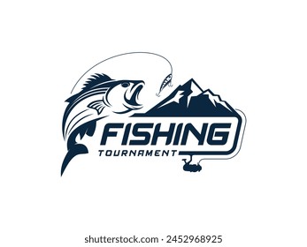 bass fishing tournament logo design vector