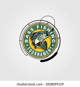 bass fishing tournament logo vector illustration design