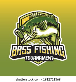 Bass Fishing Tournament Mascot Logo