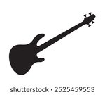 bass guitar 4 string silhouette graphic design illustration isolated white background