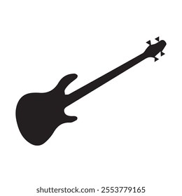 Bass guitar 4 string silhouette graphic design. Eps 10