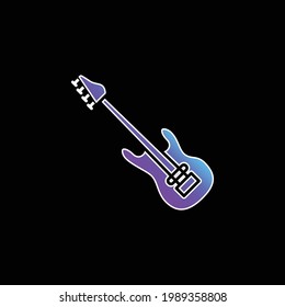 Bass Guitar blue gradient vector icon