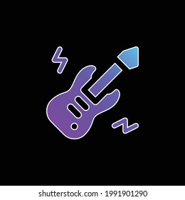 Bass Guitar blue gradient vector icon